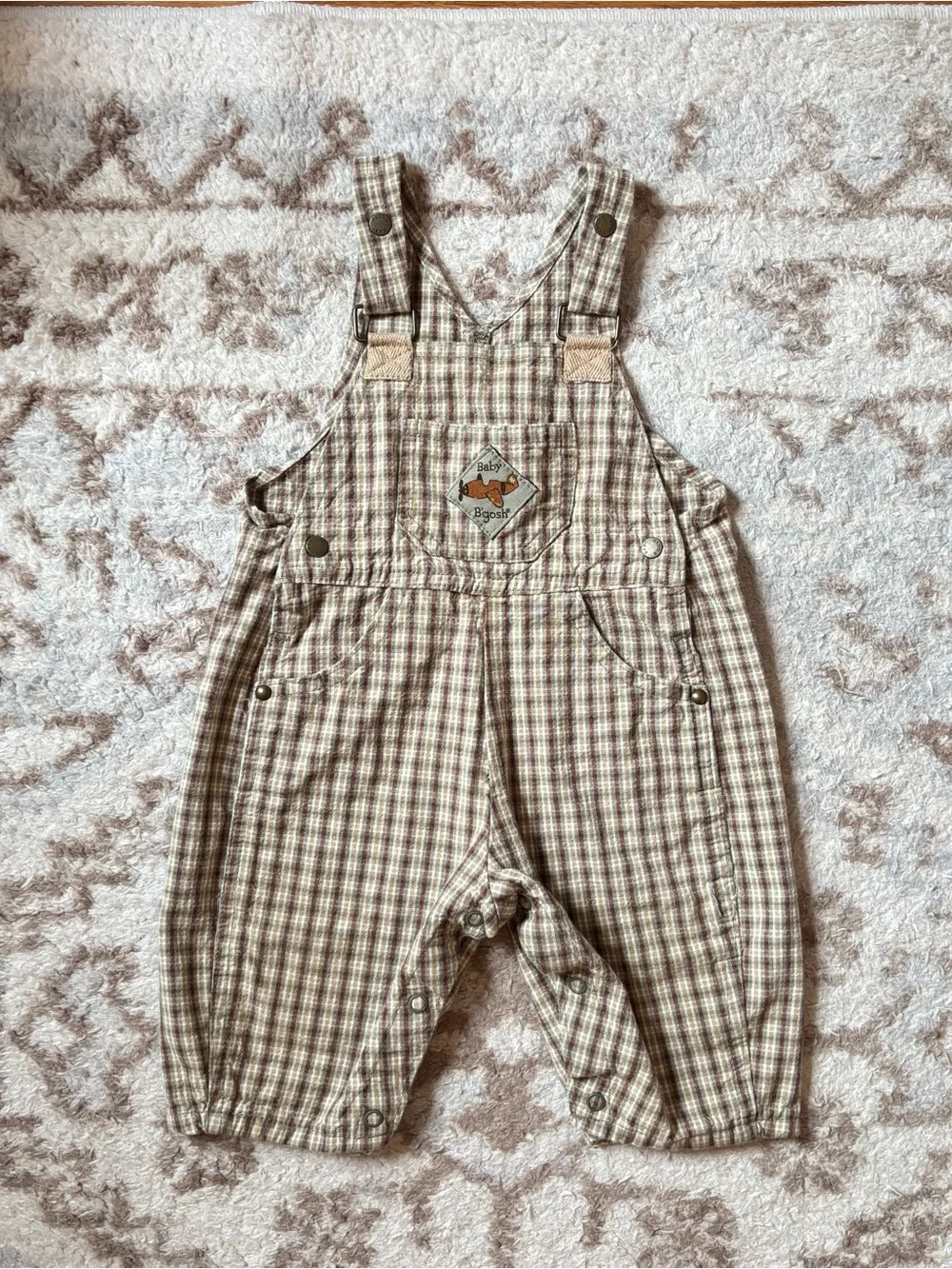 Baby B’gosh Vintage 90s Plaid Overalls Onesie One Piece Overalls Unisex